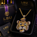 LSU Solid Gold Chain with Diamond Pendant TMH