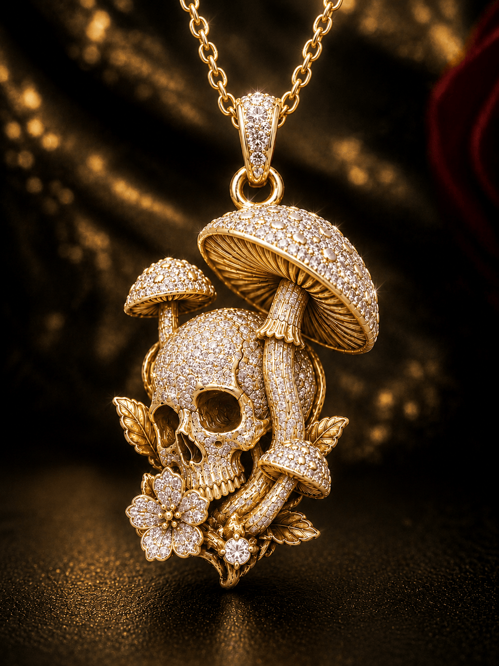 HZR Solid Gold Chain with Diamond Pendant TMH